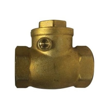 MIDLAND METAL Swing Check Valve, 34 Nominal, IPS Threaded End Style, 200 psi WOG125 psi WSP Pressure, 5 to 150 940353